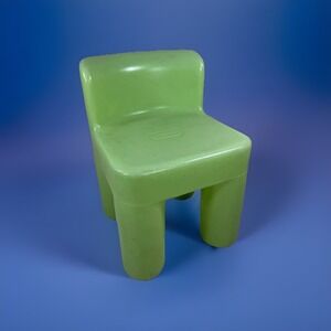 Vintage Little‎ Tikes CHILD SIZE Lime Green Chunky Chair Sturdy Plastic U.S.A.